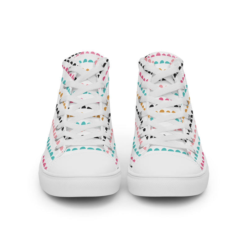 Confetti Dot High Top #130 - Close Up Detail | HA!LO Canvas Sneakers
