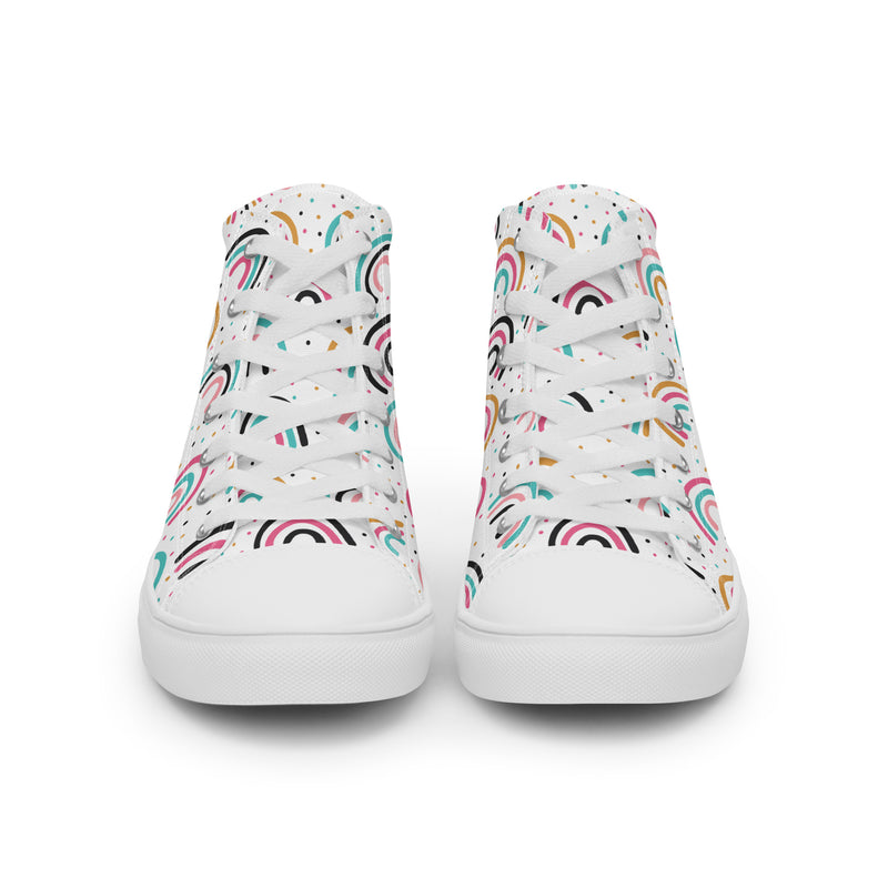 Rainbow Arch High Top #131 - Close Up Detail | HA!LO Canvas Sneakers