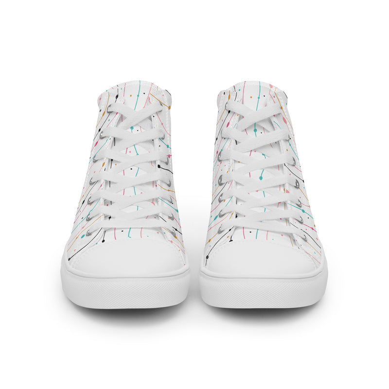 Confetti Rain High Top #137 - Close Up Detail | HA!LO Canvas Sneakers
