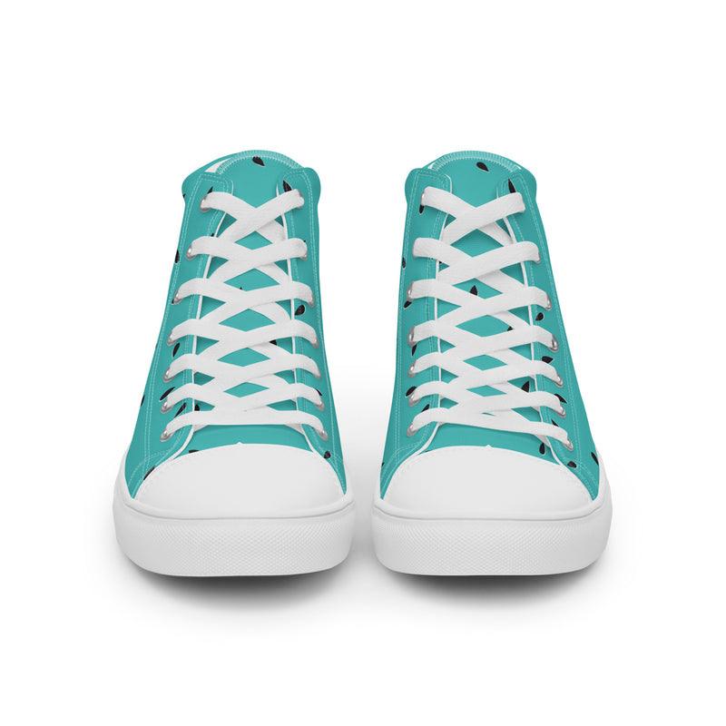 Teal Seed High Top #147 - Close Up Detail | HA!LO Canvas Sneakers