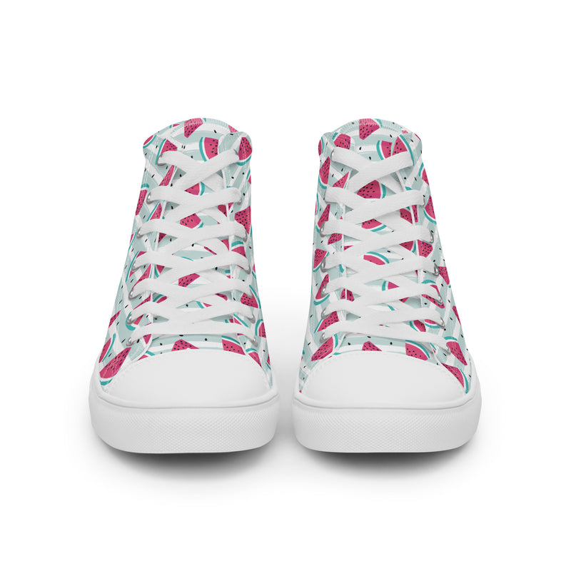 Watermelon Slice High Top #150 - Close Up Detail | HA!LO Canvas Sneakers