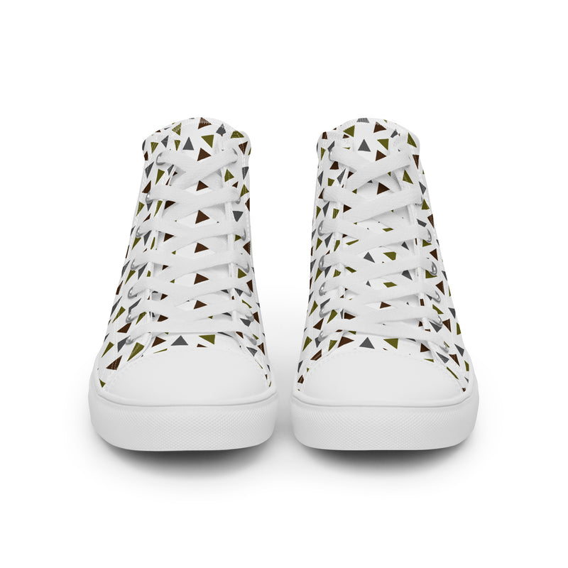 Gold Triangle High Top #158 - Close Up Detail | HA!LO Canvas Sneakers
