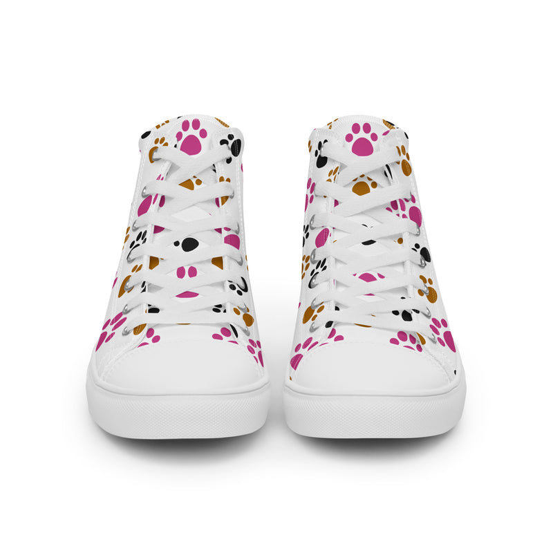 Colorful Paw High Top #167 - Close Up Detail | HA!LO Canvas Sneakers