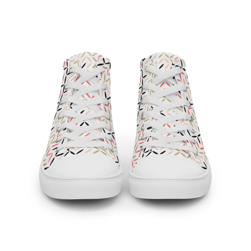 Geometric Arrow High Top #175 - Close Up Detail | HA!LO Canvas Sneakers