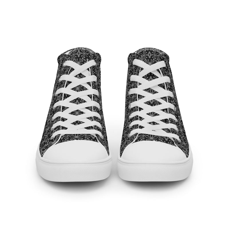 Black Lace High Top #177 - Close Up Detail | HA!LO Canvas Sneakers