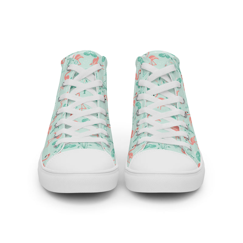 Flamingo Mint High Top #185 - Lifestyle Shot | HA!LO Canvas Sneakers