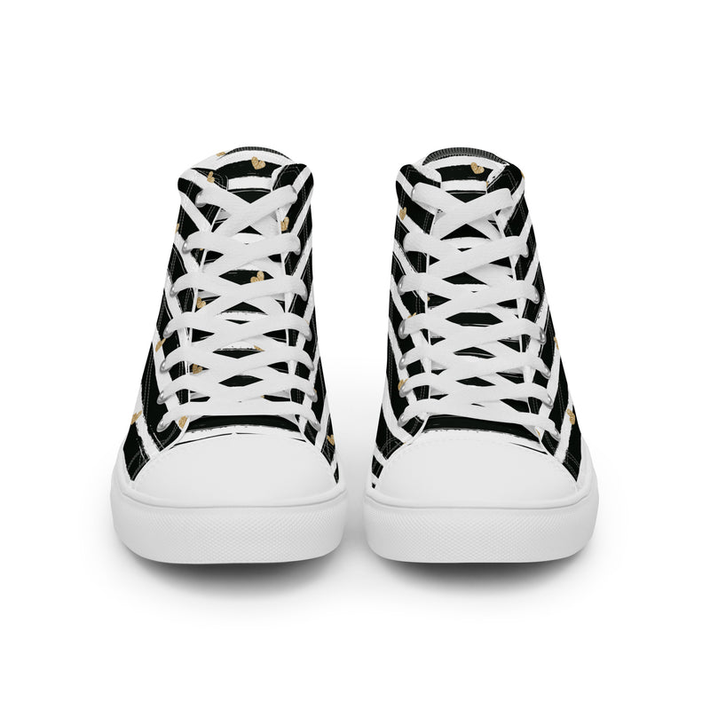 Gold Stripe High Top #187 - Lifestyle Shot | HA!LO Canvas Sneakers