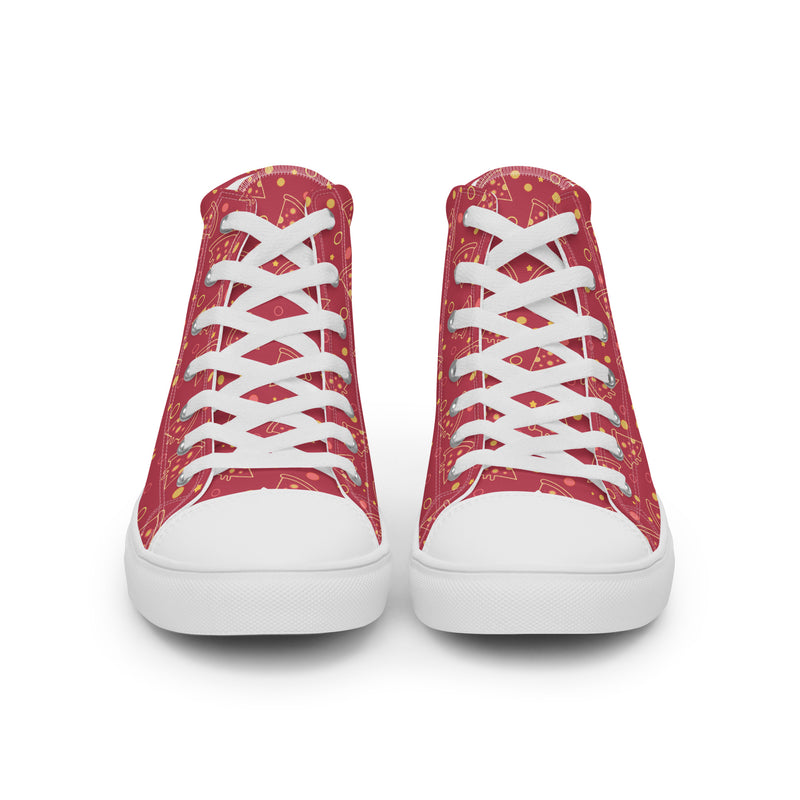 Red Gold Star High Top #196 - Close Up Detail | HA!LO Canvas Sneakers