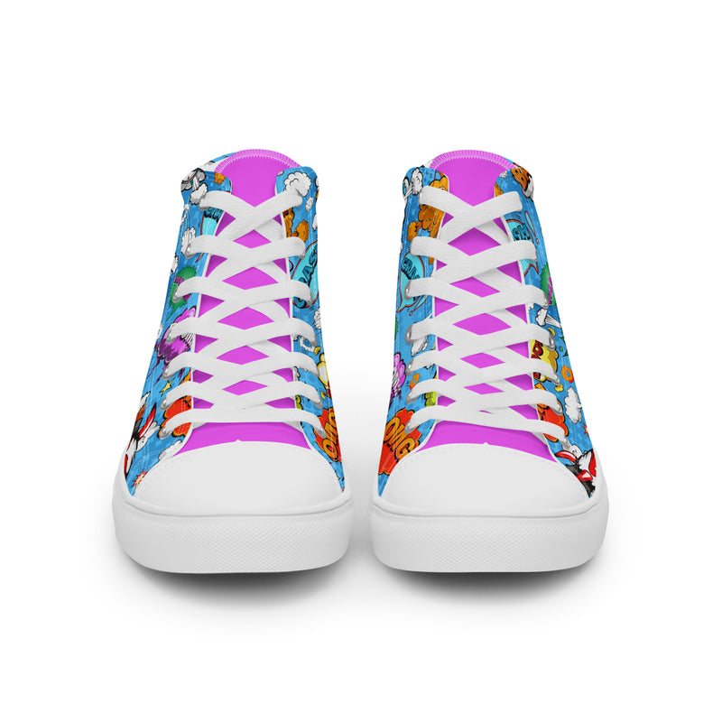 Comic Pop High Top #215 - Close Up Detail | HA!LO Canvas Sneakers