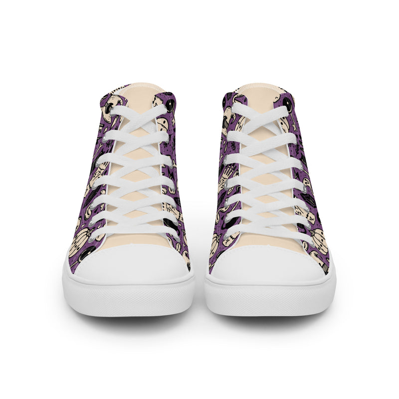 Purple Pumpkin High Top #230 - Close Up Detail | HA!LO Canvas Sneakers