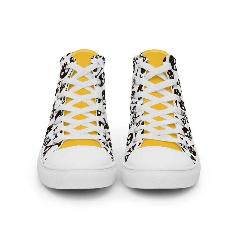 Skull Candy High Top #234 - Back View | HA!LO Canvas Sneakers