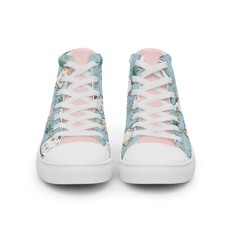 Plant Cat High Top #248 - Close Up Detail | HA!LO Canvas Sneakers
