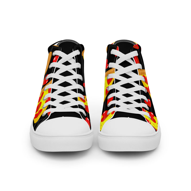 Pizza Heart High Top #258 - Close Up Detail | HA!LO Canvas Sneakers