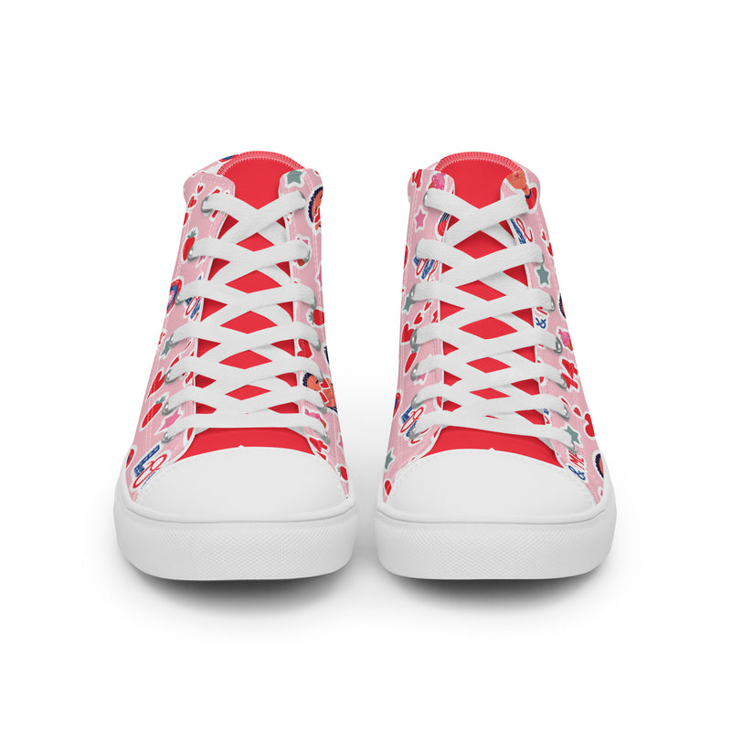 Valentine Girl High Top #259 - Close Up Detail | HA!LO Canvas Sneakers