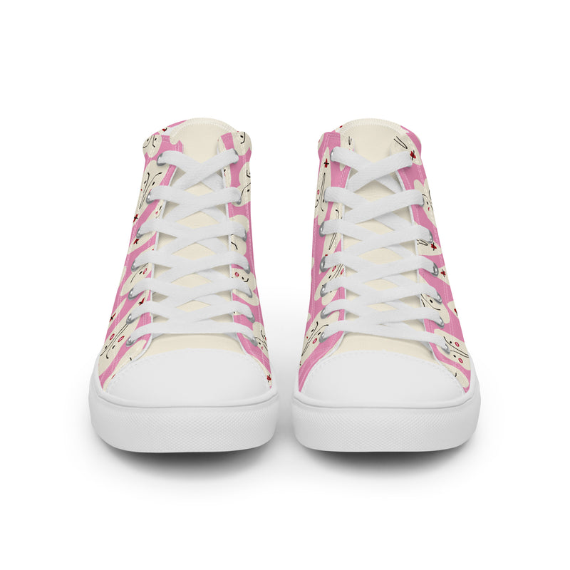 Champagne Toast High Top #265 - Close Up Detail | HA!LO Canvas Sneakers