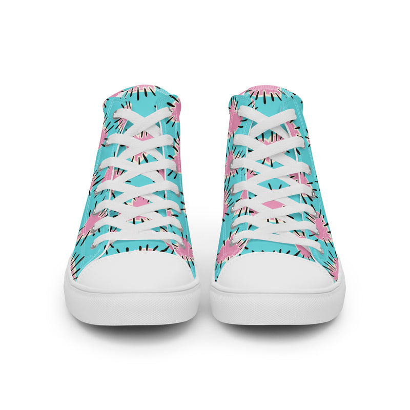Pink Starburst High Top #266 - Close Up Detail | HA!LO Canvas Sneakers
