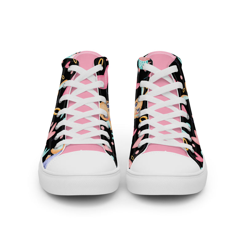 Cupid Heart High Top #268 - Close Up Detail | HA!LO Canvas Sneakers