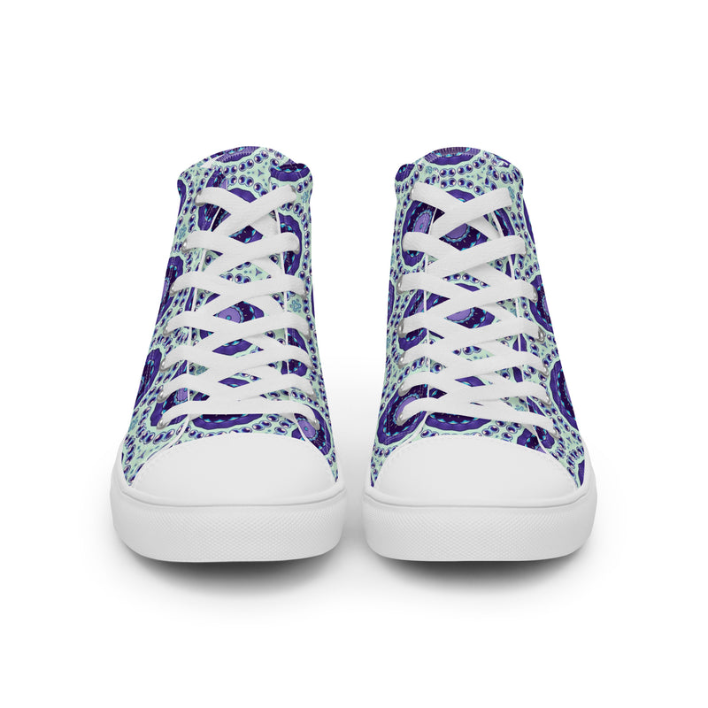 Violet Circle High Top #255 - Close Up Detail | HA!LO Canvas Sneakers
