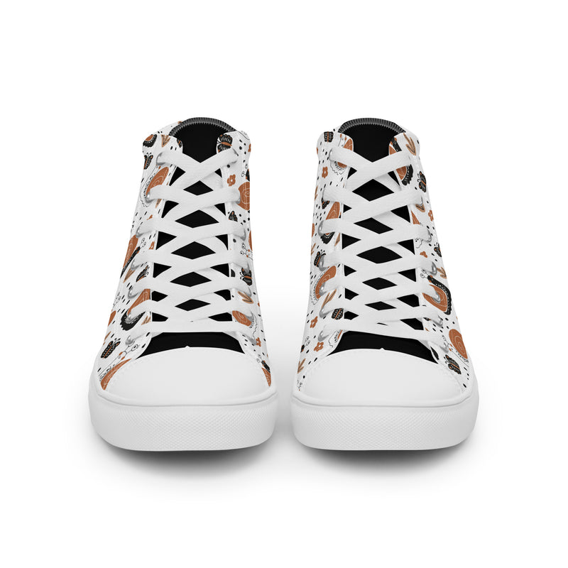 Coffee Cup High Top #280 - Close Up Detail | HA!LO Canvas Sneakers