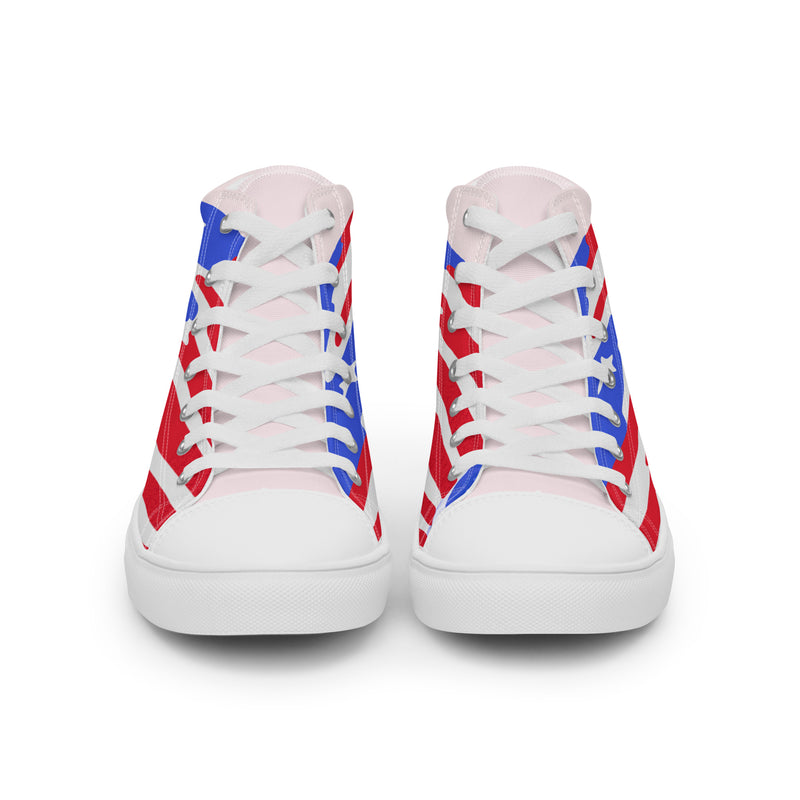 Stars Stripes High Top #292 - Close Up Detail | HA!LO Canvas Sneakers