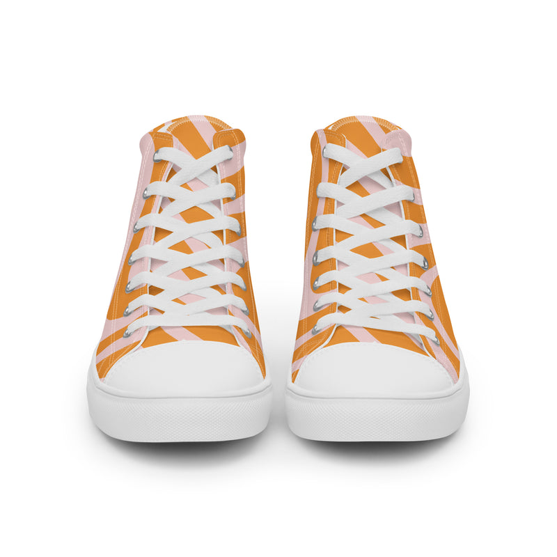 Orange Swirl High Top #302 - Close Up Detail | HA!LO Canvas Sneakers