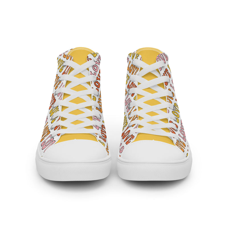 Love Word Art High Top #306 - Close Up Detail | HA!LO Canvas Sneakers