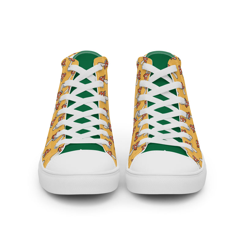 Dancing Flamingo High Top #307 - Close Up Detail | HA!LO Canvas Sneakers