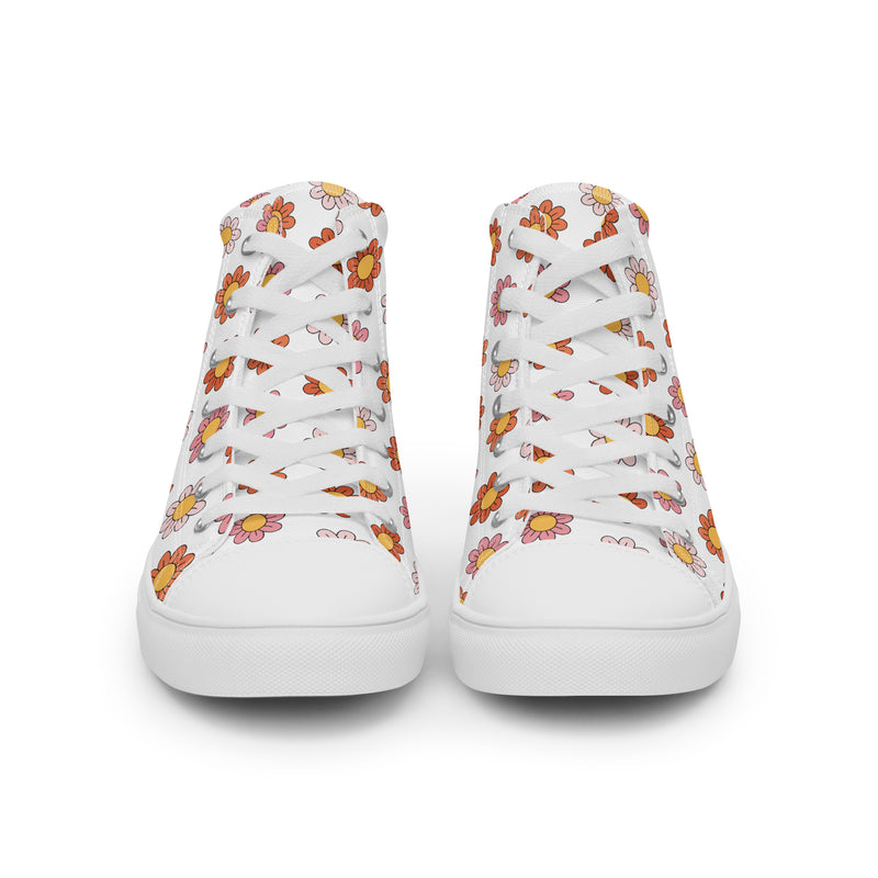 Daisy Sun High Top #308 - Close Up Detail | HA!LO Canvas Sneakers