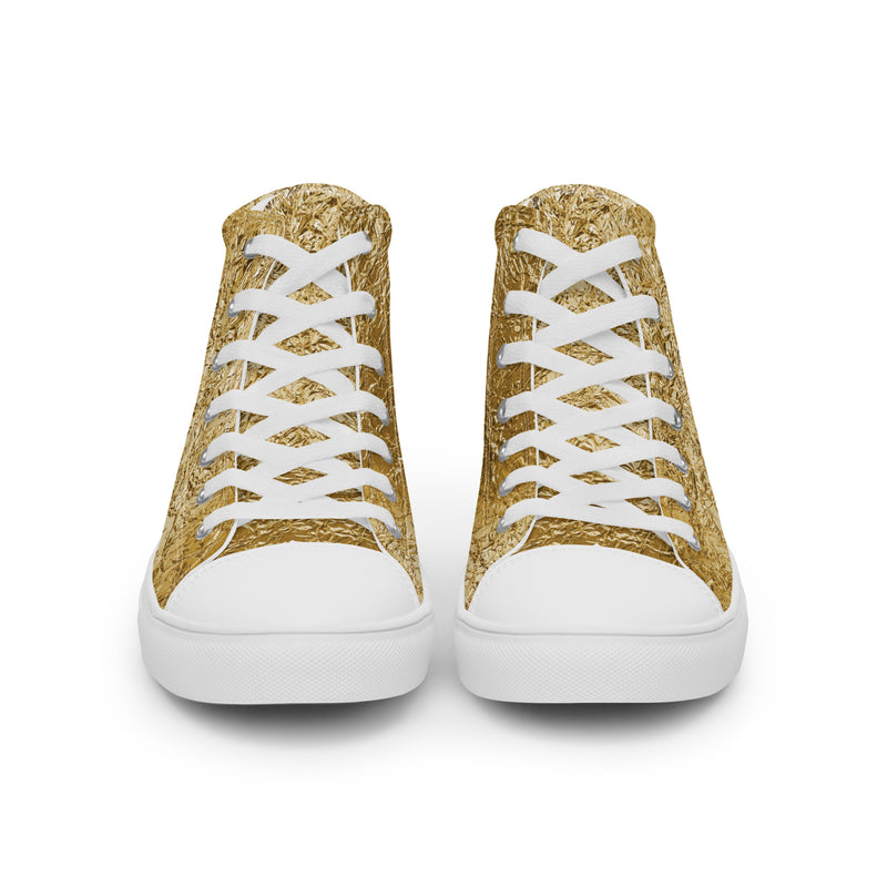 Gold Glitter High Top #325 - Sole Detail | HA!LO Canvas Sneakers