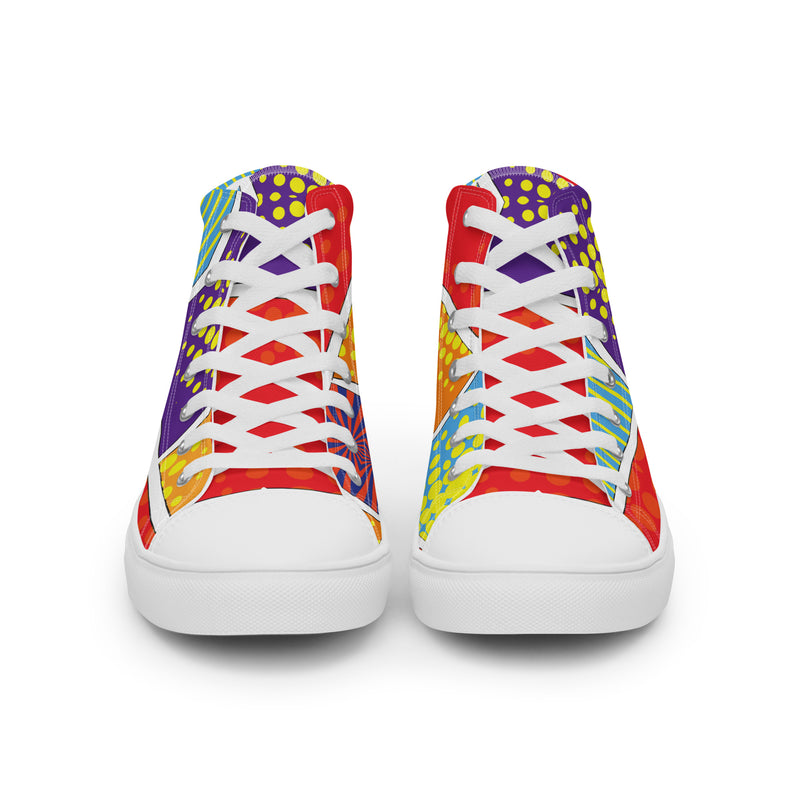 HA!LO Geometric Print #336 — Women’s Canvas High Top