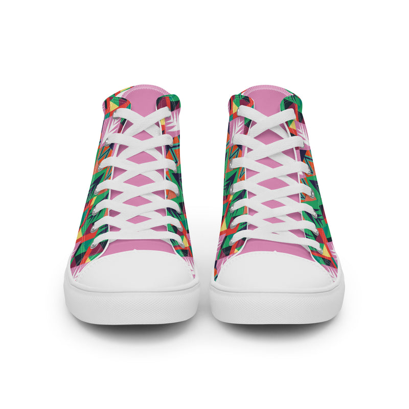 HA!LO Tribal Geometric #338 — Women’s Canvas High Top