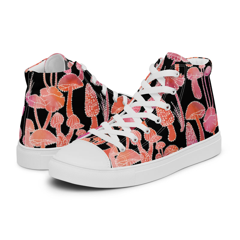 Pink Mushroom High Top #6 - Canvas High Top Sneakers | HA!LO