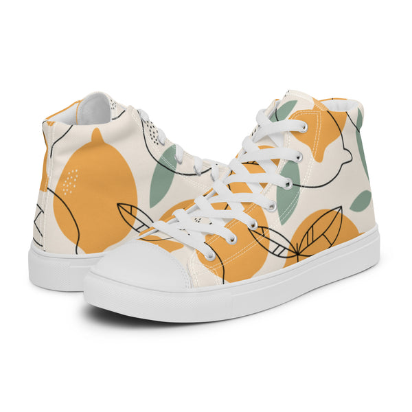 HA!LO Citrus Orange #9 Women’s Canvas High Top Sneakers