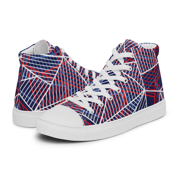 HA!LO Pink Geometric #15 Women’s Canvas High Top Sneakers