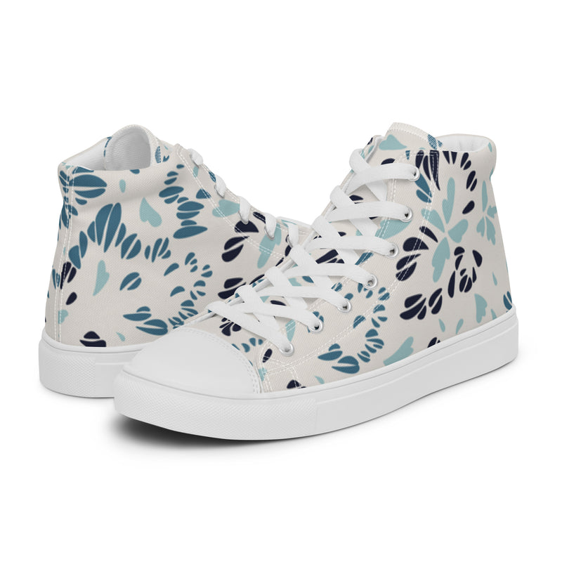 Blue Botanical High Top #17 - Canvas High Top Sneakers | HA!LO