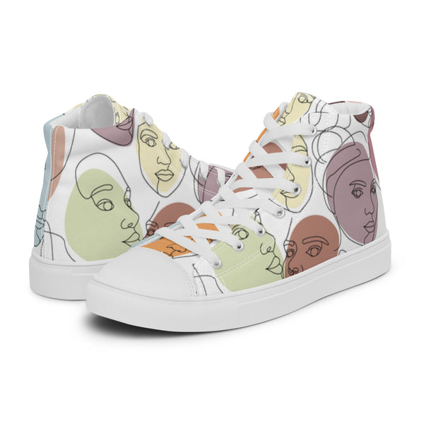 HA!LO Abstract Face #20 Women’s Canvas High Top Sneakers