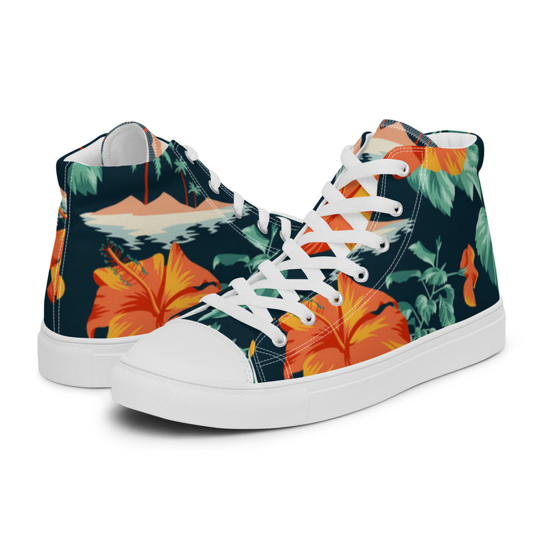 Tropical Orange High Top #23 - Canvas High Top Sneakers | HA!LO