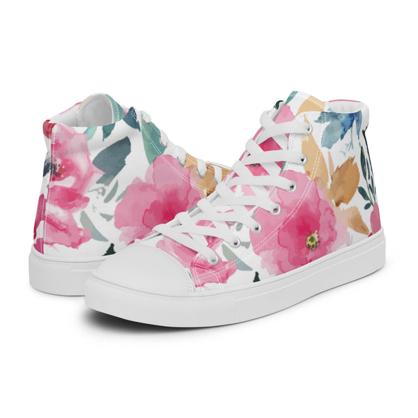 HA!LO Watercolor Rose #25 Women’s Canvas High Top Sneakers
