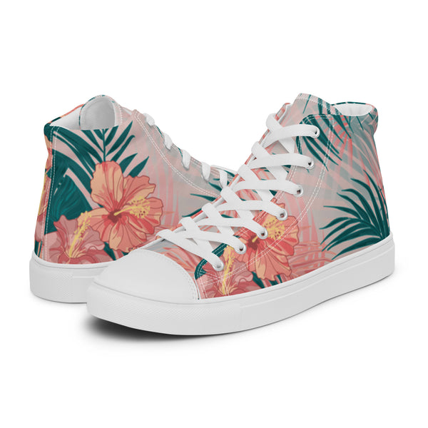HA!LO Tropical Hibiscus #28 Women’s Canvas High Top Sneakers