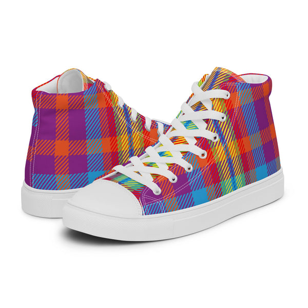 HA!LO Colorful Tartan #35 Women’s Canvas High Top Sneakers