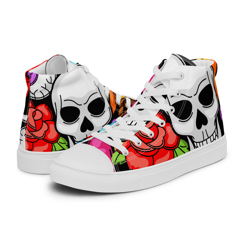 Skull Rose High Top #36 - Canvas High Top Sneakers | HA!LO