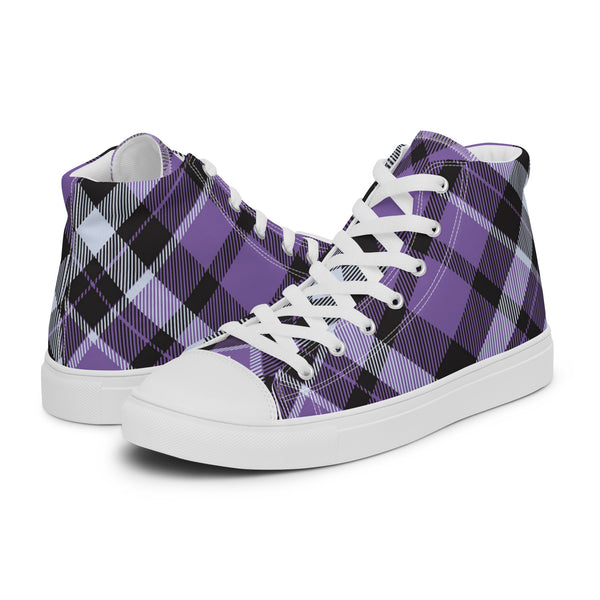 HA!LO Purple Buffalo Check #39 Women’s Canvas High Top Sneakers