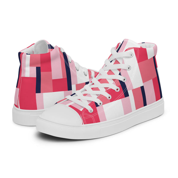 HA!LO Pink Block #40 Women’s Canvas High Top Sneakers