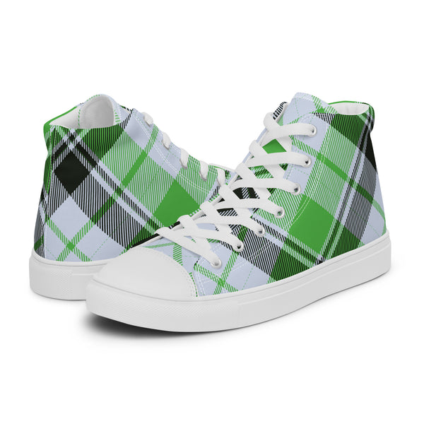 HA!LO Green Argyle #41 Women’s Canvas High Top Sneakers