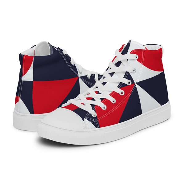 HA!LO Red Navy Block #43 Women’s Canvas High Top Sneakers