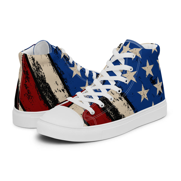 HA!LO American Flag #50 Women’s Canvas High Top Sneakers