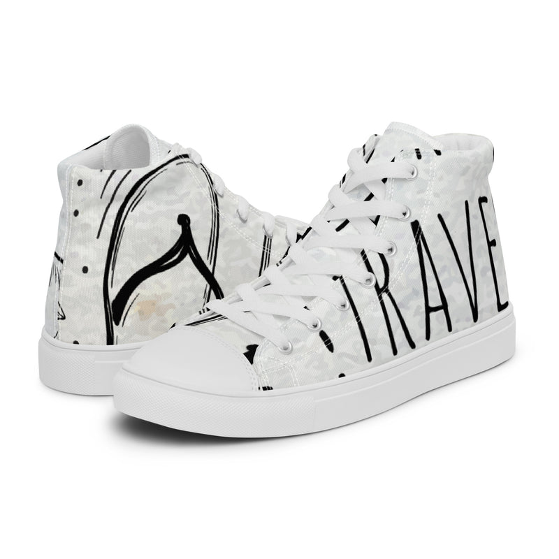 Travel Text High Top #54 - Canvas High Top Sneakers | HA!LO