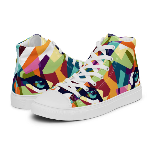 HA!LO Geometric Mosaic #56 Women’s Canvas High Top Sneakers