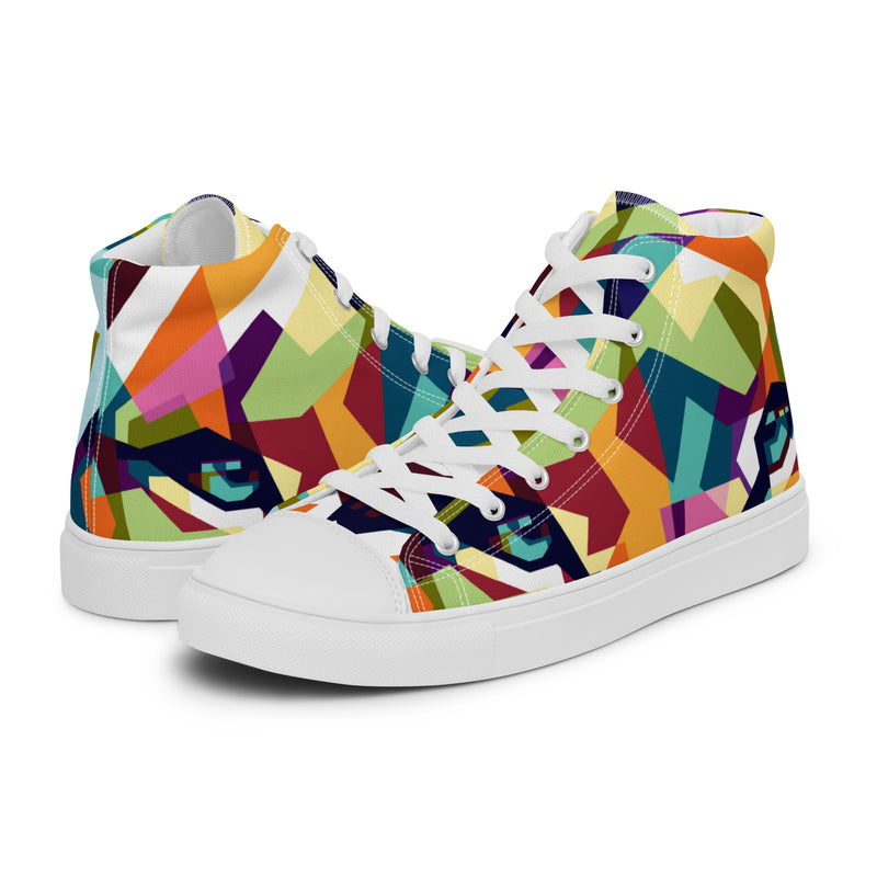 Geometric Mosaic High Top #56 - Canvas High Top Sneakers | HA!LO