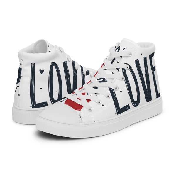HA!LO Love Text #59 Women’s Canvas High Top Sneakers
